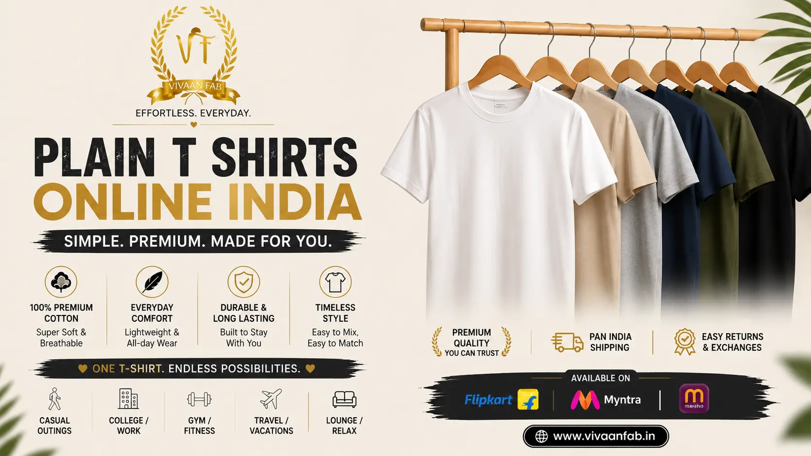 Plain T-Shirts Online India