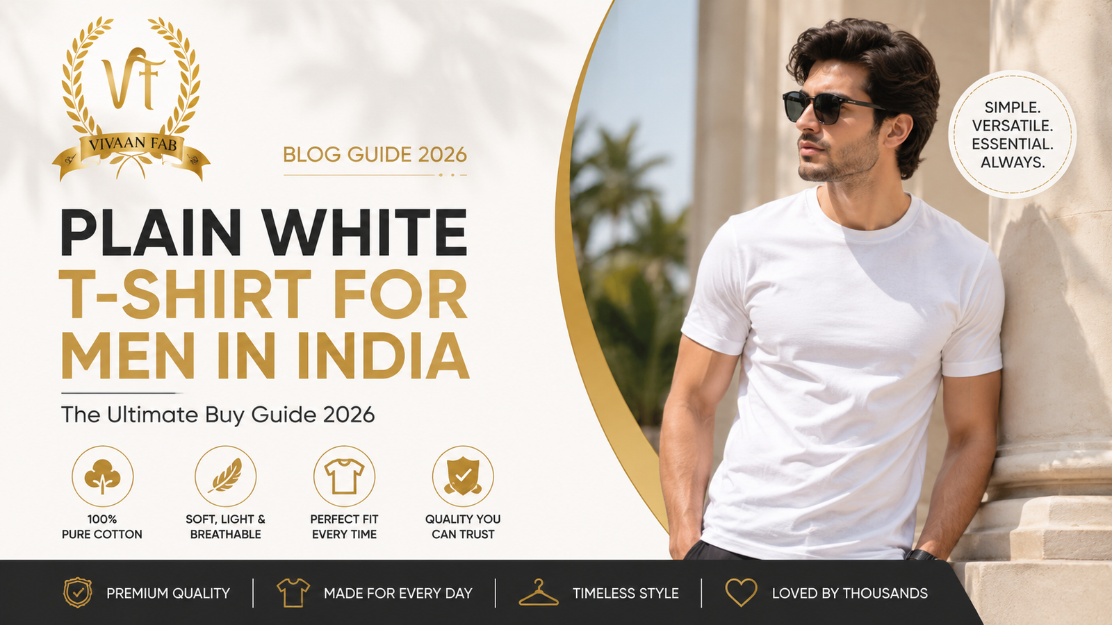 Plain White T-Shirt for Men in India